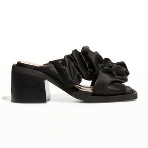 🌟GANNÌ Recycled Ruched Crisscross Block-Heel Sandals🌟